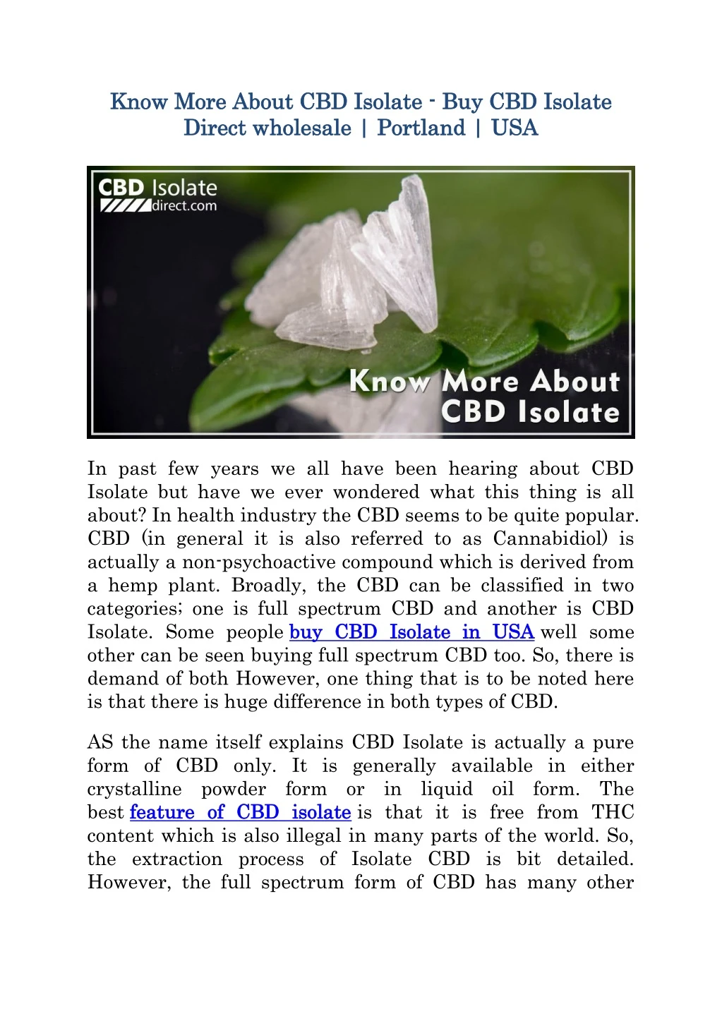 know more about cbd isolate know more about