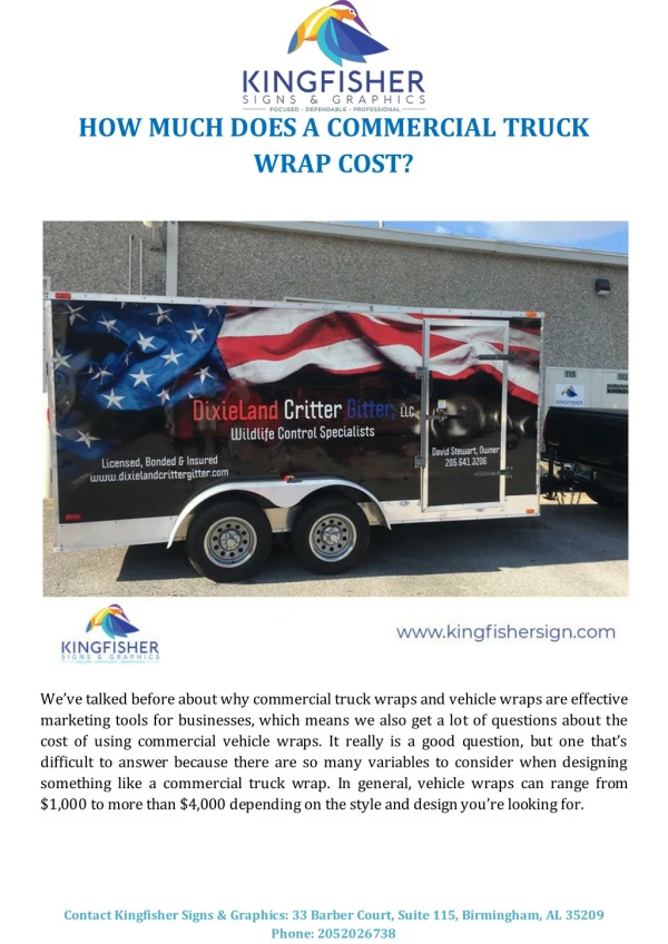 HOW MUCH DOES A COMMERCIAL TRUCK WRAP COST?