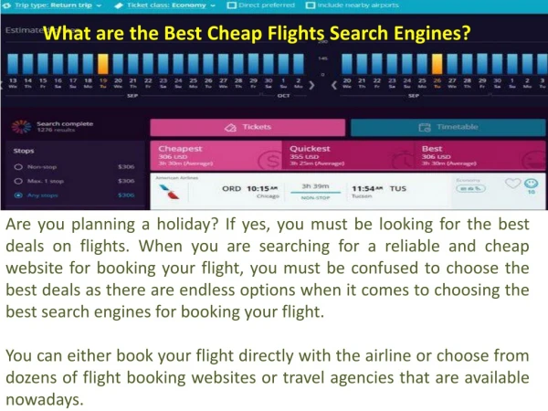 What are the Best Cheap Flights Search Engines?