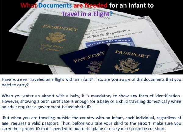 What Documents are Needed for an Infant to Travel in a Flight?