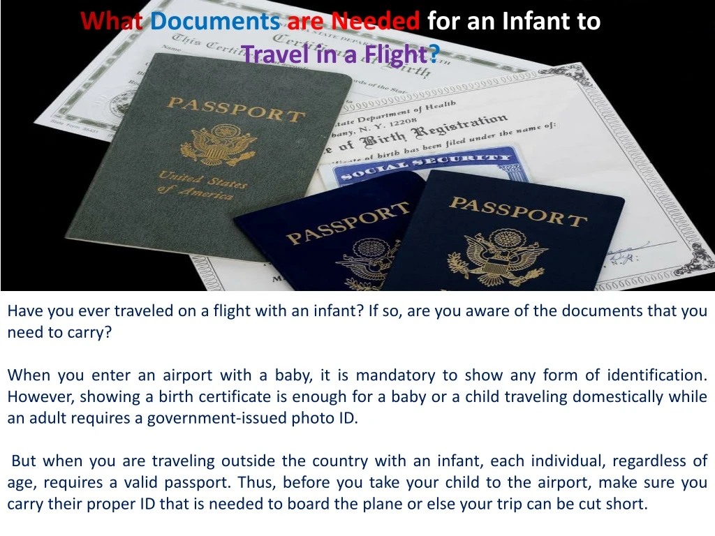 what documents are needed for an infant to travel