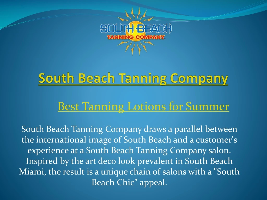 south beach tanning company