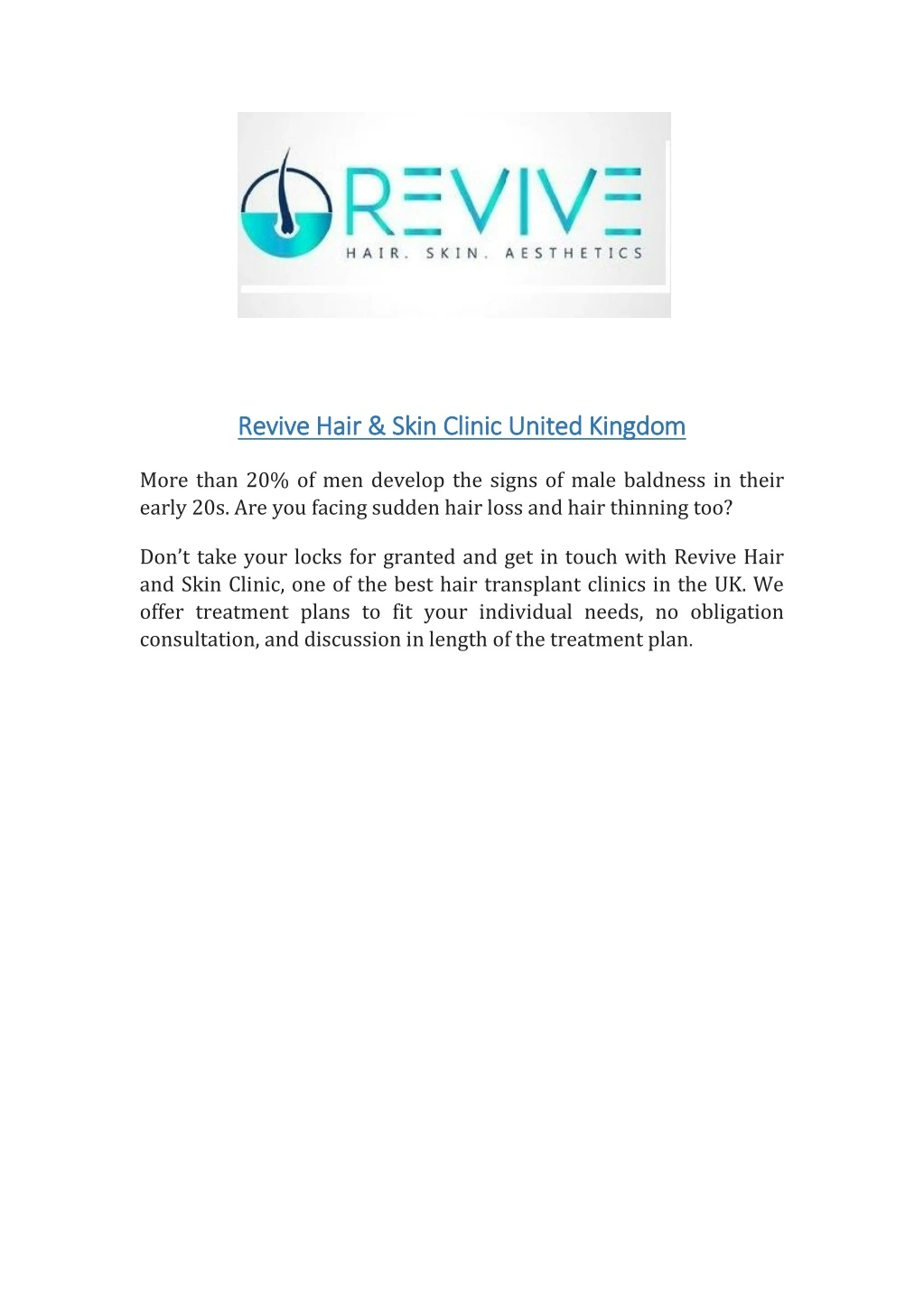 revive hair skin clinic united kingdom revive
