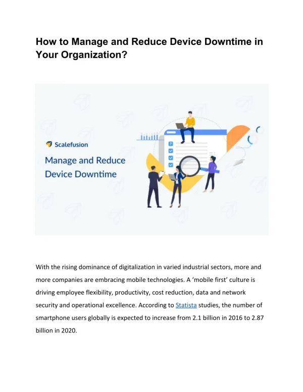 How to Manage and Reduce Device Downtime in Your Organization?