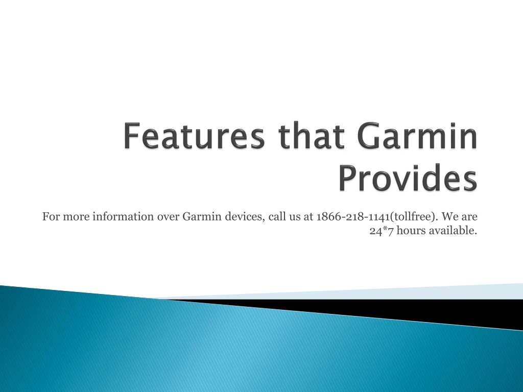 features that garmin provides