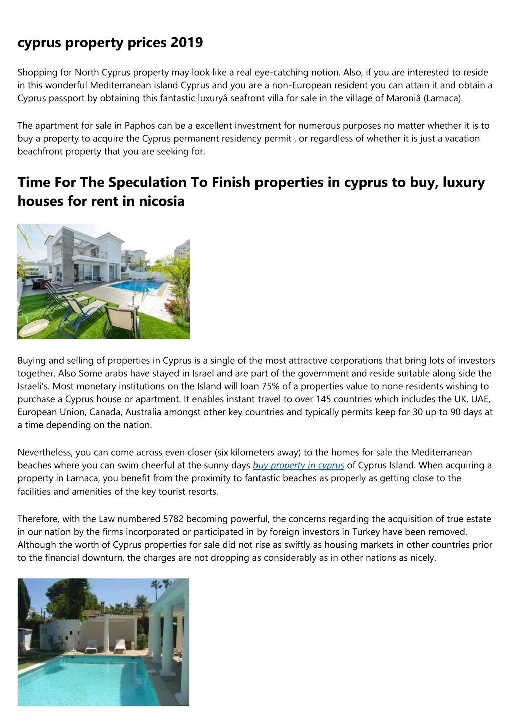 cyprus property prices 2019