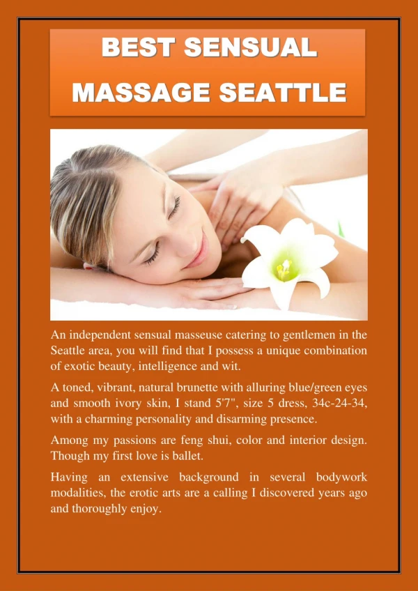 Best Sensual Massage Seattle