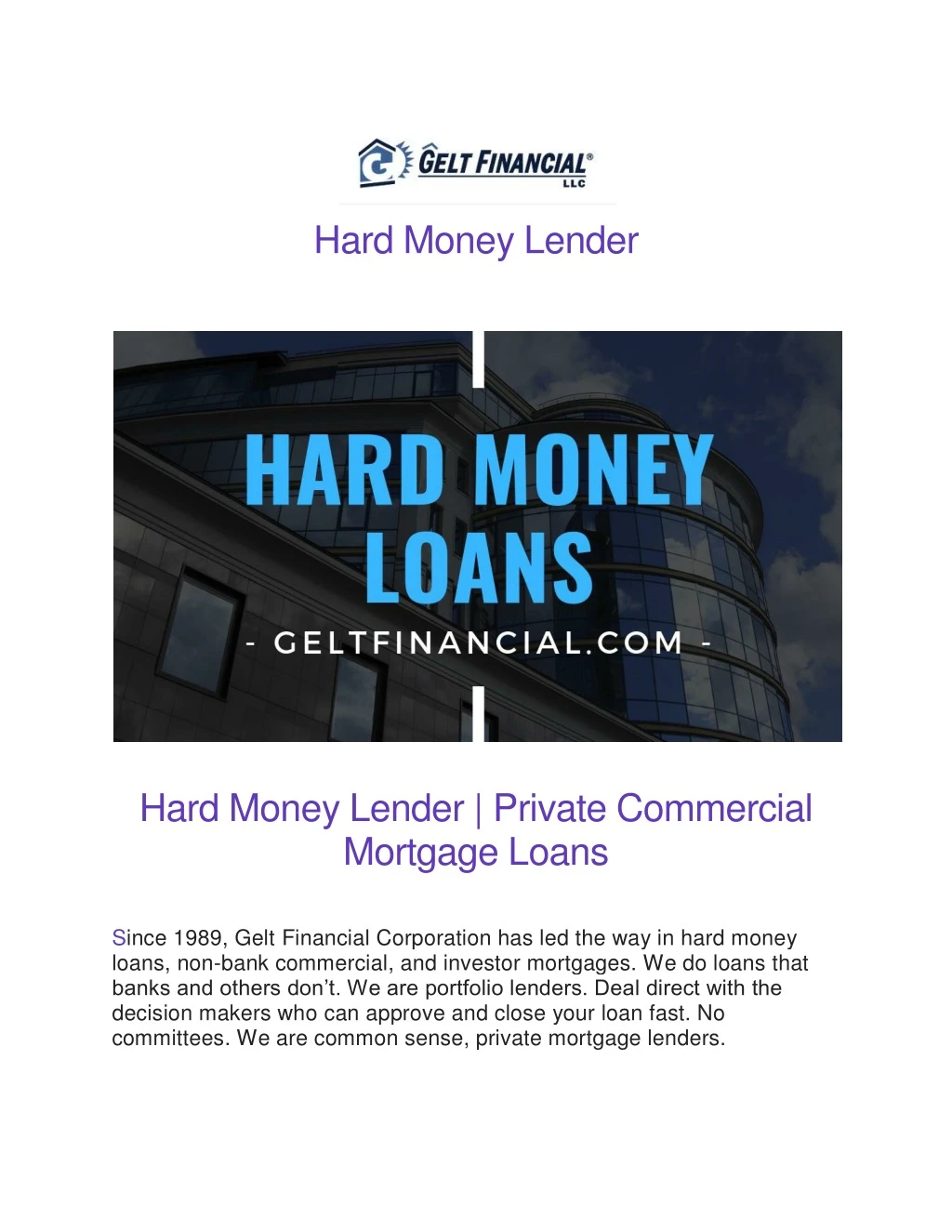 hard money lender