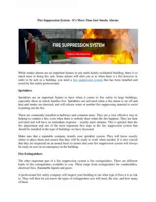 Fire Suppression System - slide 1