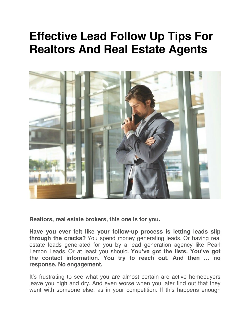 effective lead follow up tips for realtors