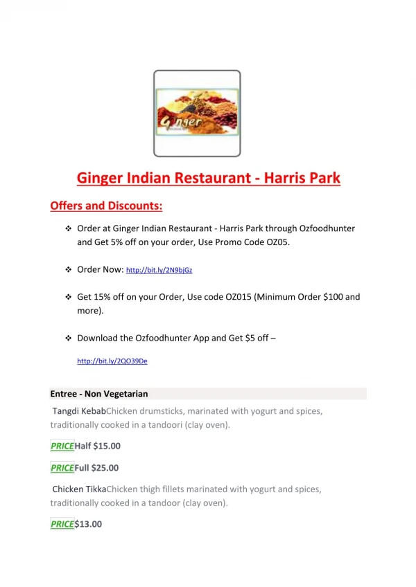 15% Off - Ginger Indian Restaurant - Harris Park-Harris Park - Order Food Online