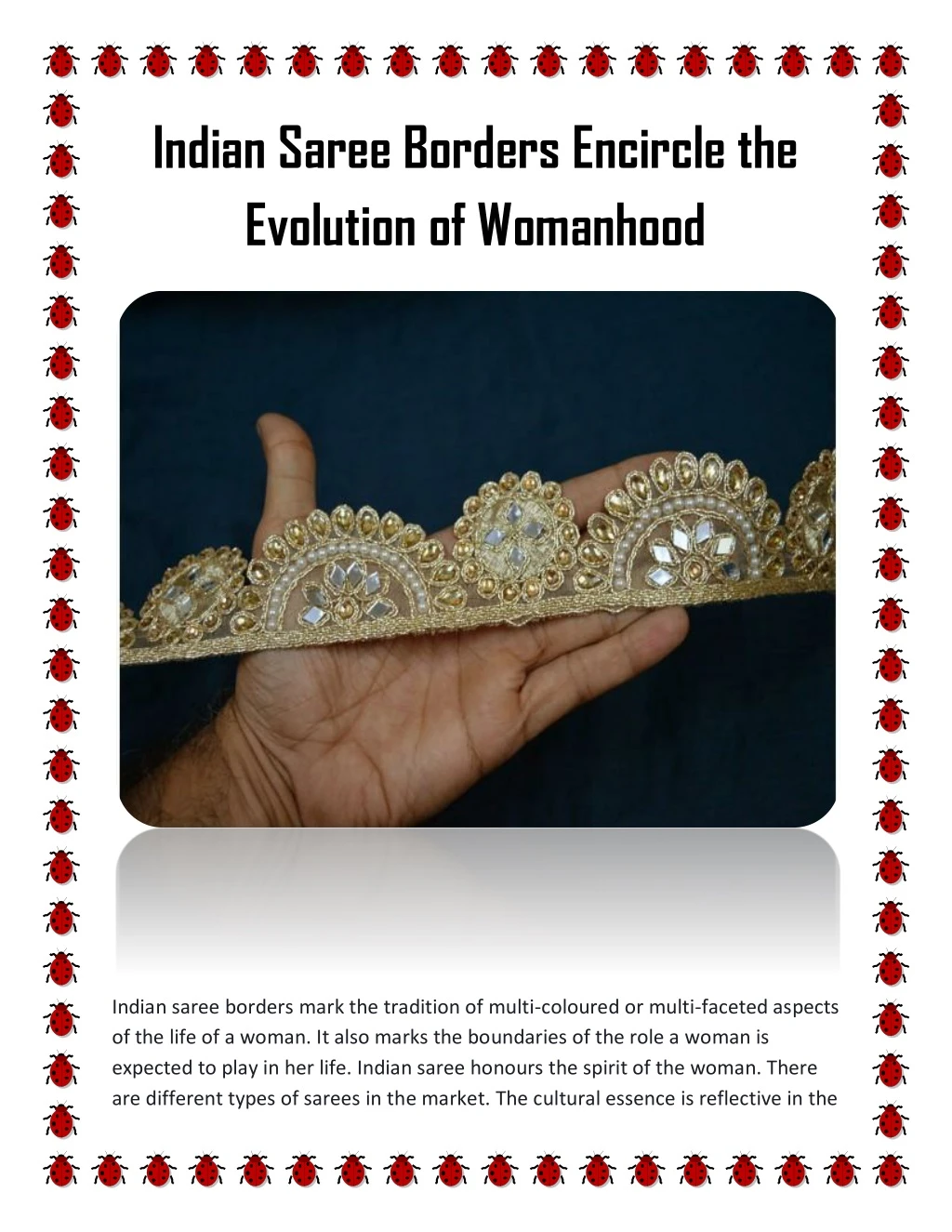 indian saree borders encircle the evolution