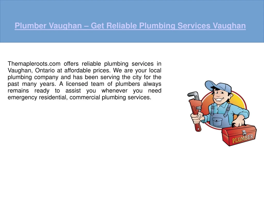 plumber vaughan get reliable plumbing services