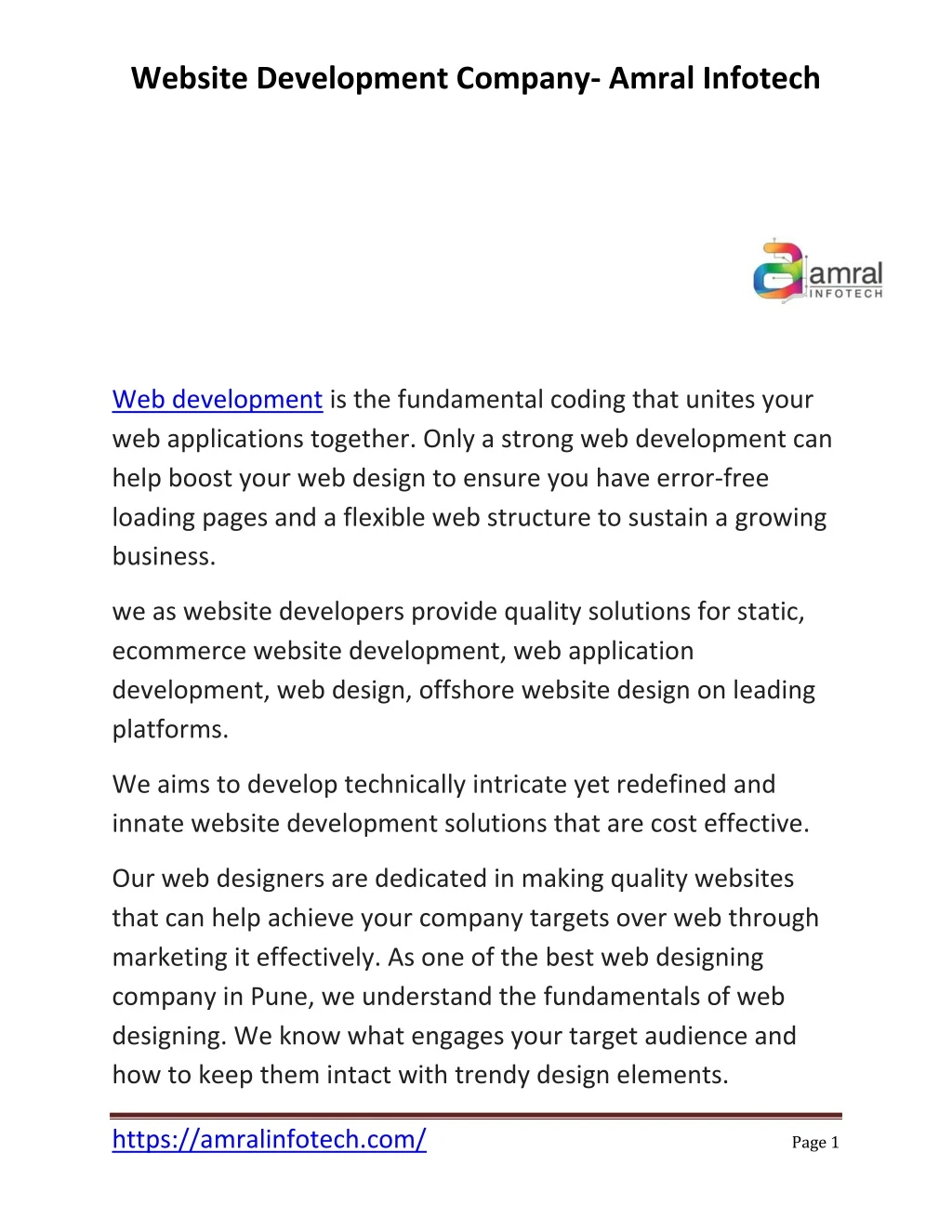 website development company amral infotech