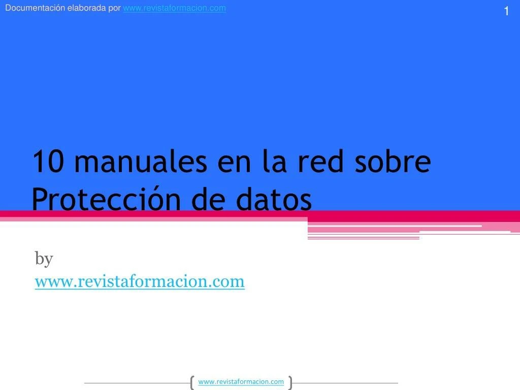 10 manuales en la red sobre proteccion de datos