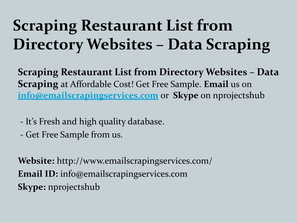 scraping restaurant l ist from directory websites data scraping