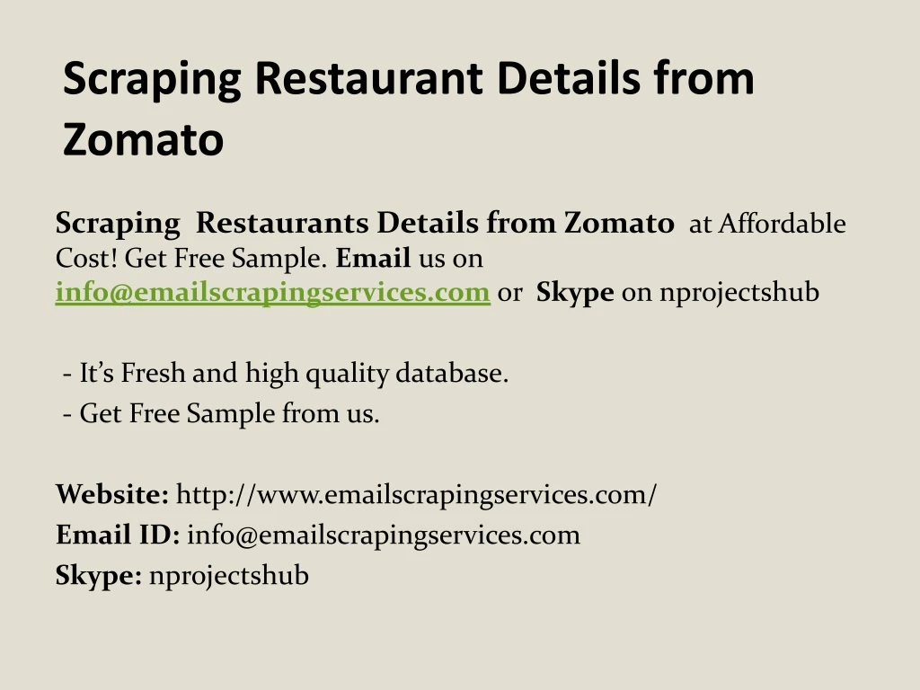 scraping restaurant details from zomato