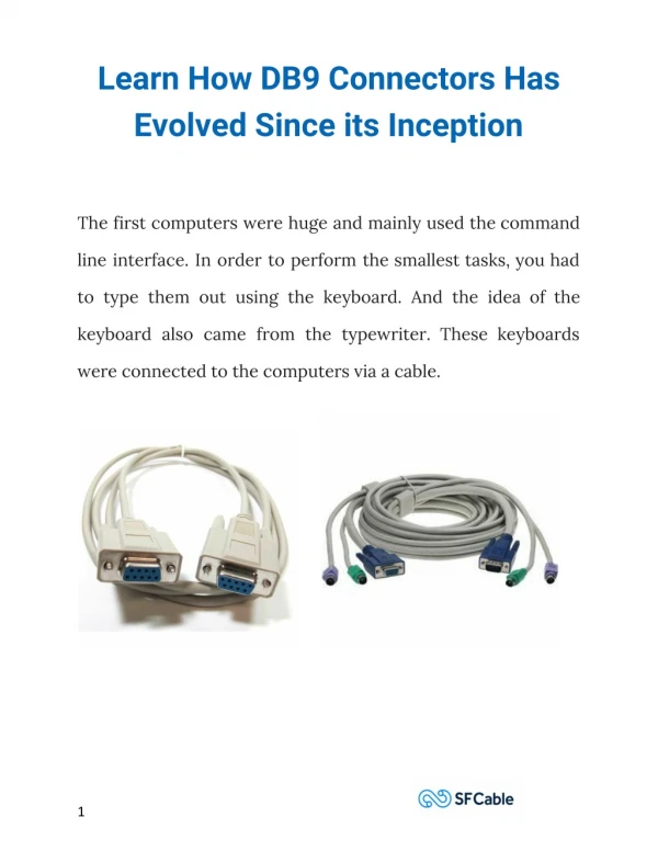 Learn How DB9 Connectors Has Evolved Since its Inception