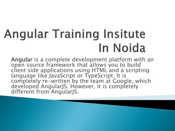 Angular Training Insitute In Noida
