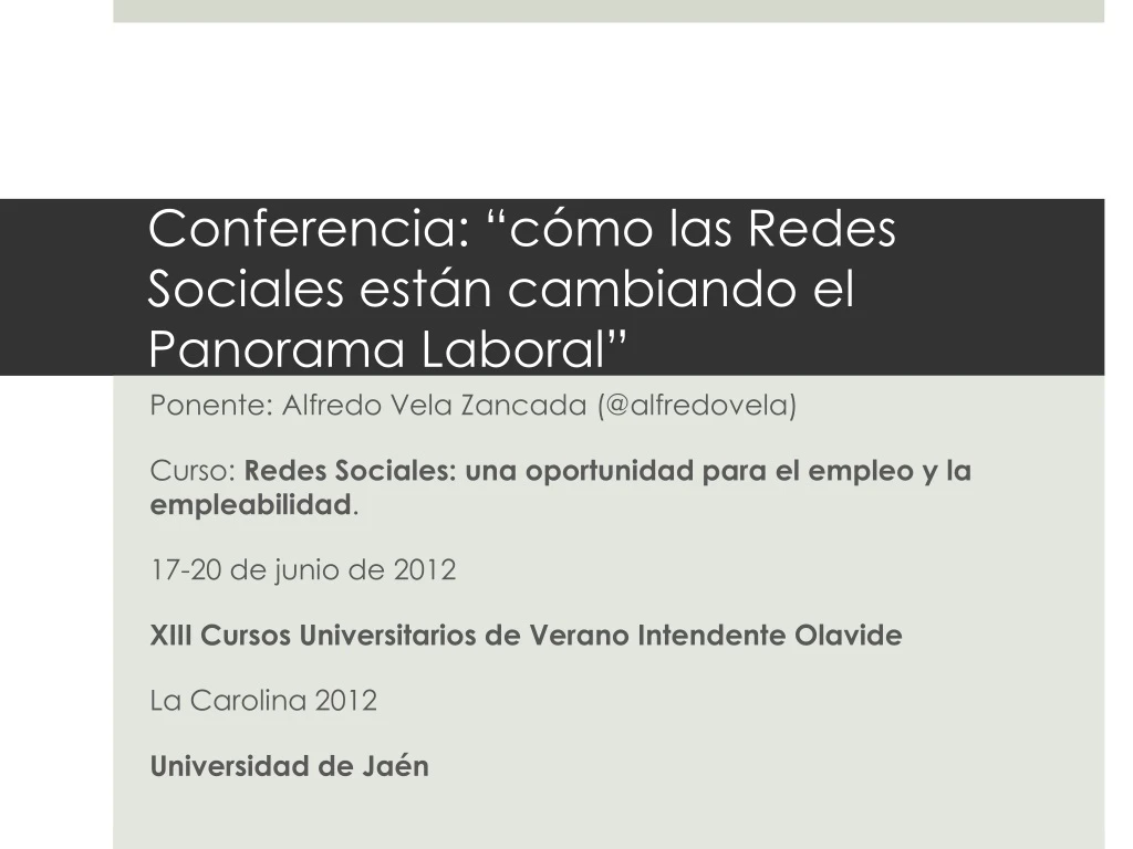 conferencia c mo las redes sociales