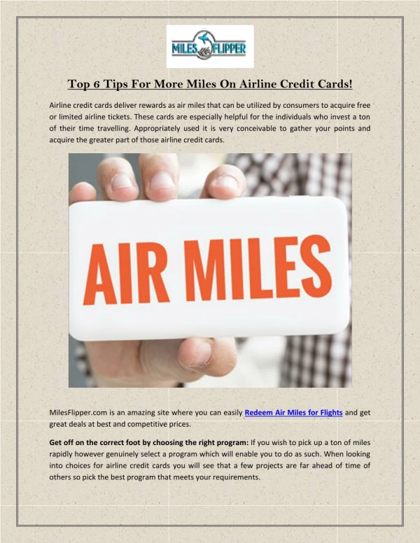 Top 6 Tips For More Miles On Airline Credit Cards!