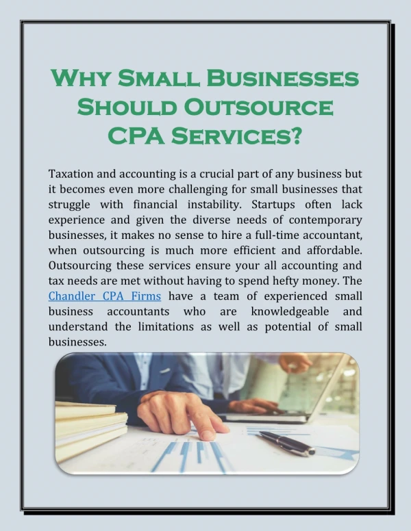 Why Small Businesses Should Outsource CPA Services?