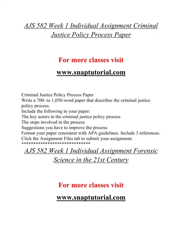 AJS 582 Education Organization / snaptutorial.com