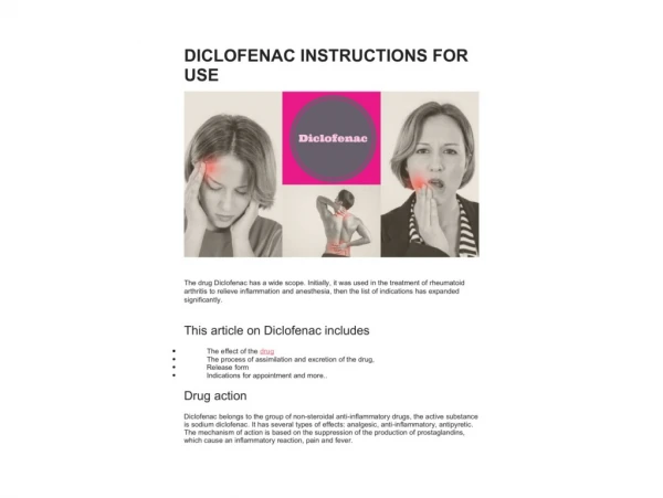 DICLOFENAC INSTRUCTIONS FOR USE