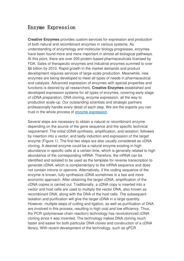Enzyme Expression