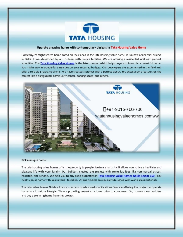 Tata Housing Value Homes