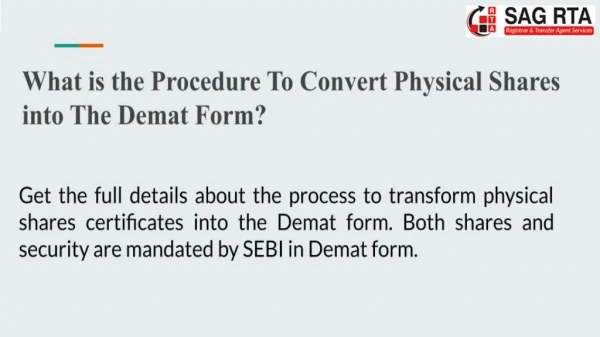 How do you know about the process of The Demat Form