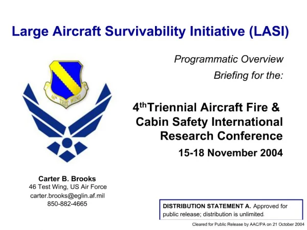 Large Aircraft Survivability Initiative LASI
