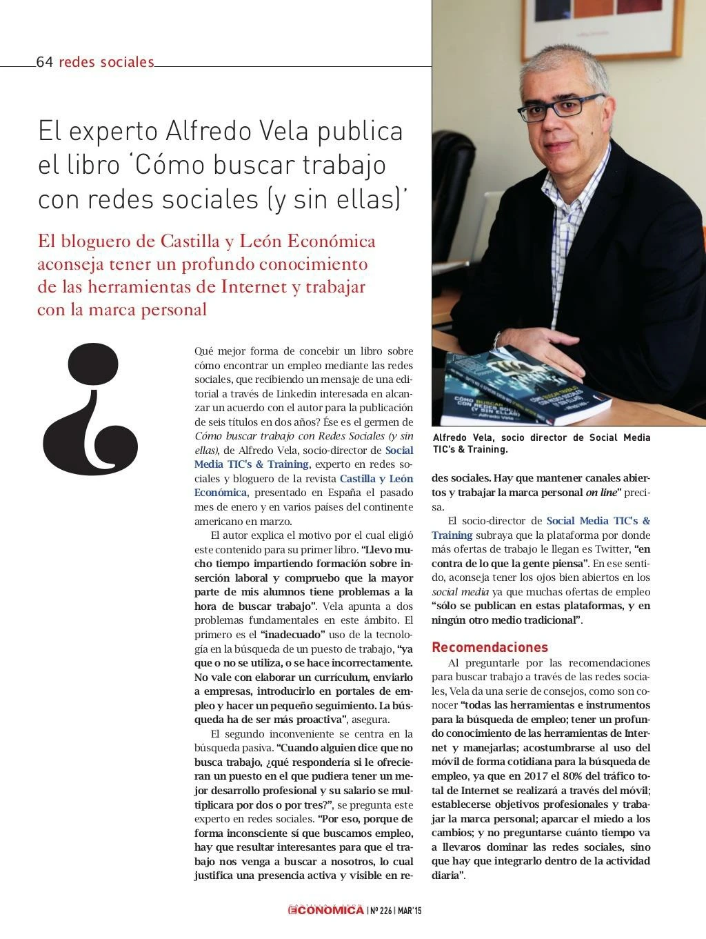 entrevista a alfredo vela sobre su libro c mo buscar trabajo con redes sociales y sin ellas