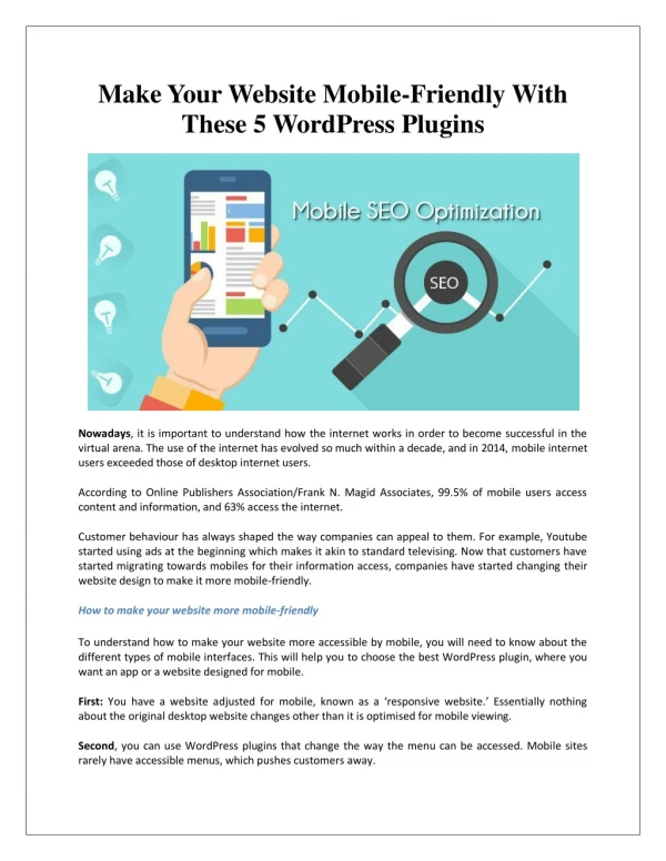 Make Your Website Mobile-Friendly With These 5 WordPress Plugins