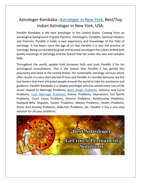 Best Astrologer in Newyork