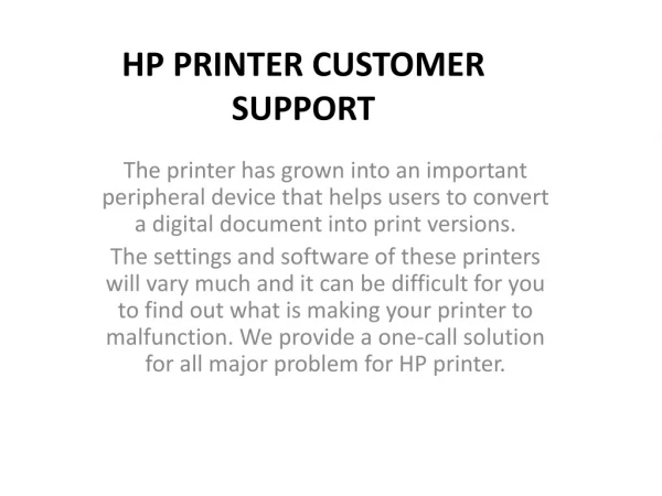 HP printer customer service