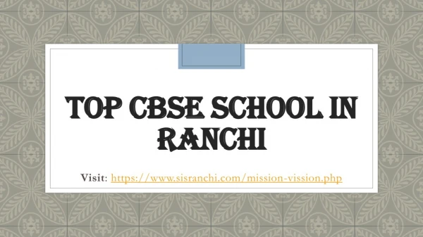 Top CBSE School in Ranchi