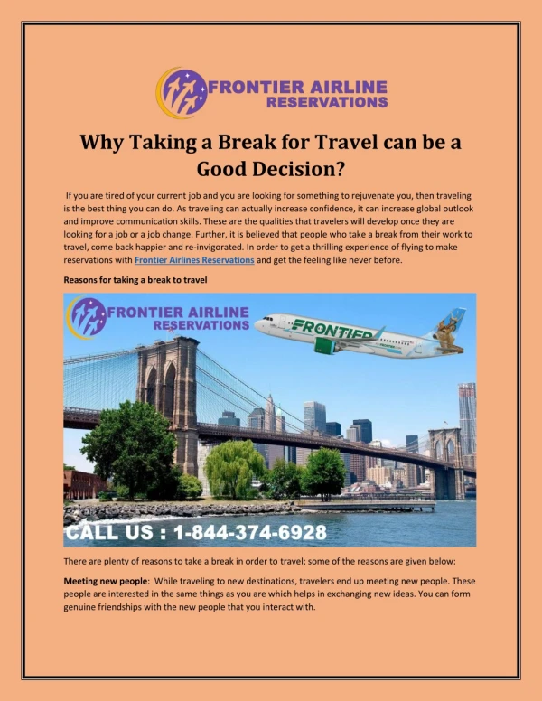 Why Taking a Break for Travel can be a Good Decision