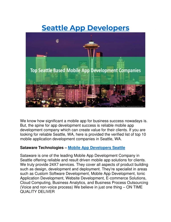 Seattle App Developers