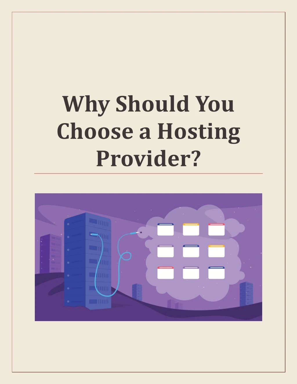 why should you choose a hosting provider