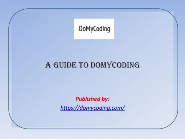 A Guide To DoMyCoding