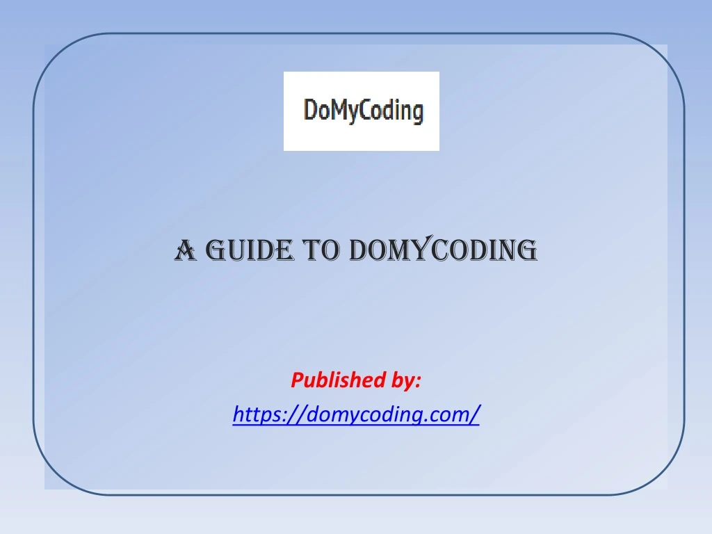 a guide to domycoding published by https domycoding com