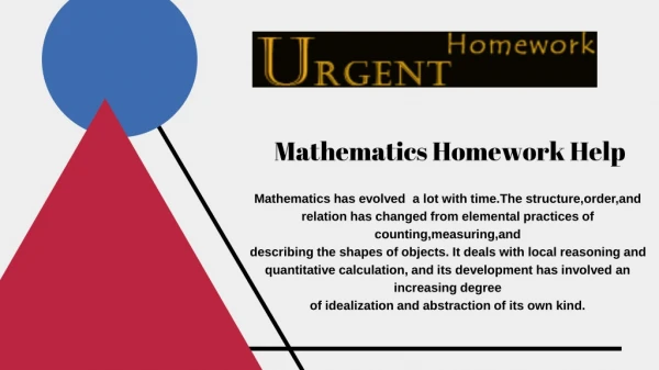 Mathematics Homework Help