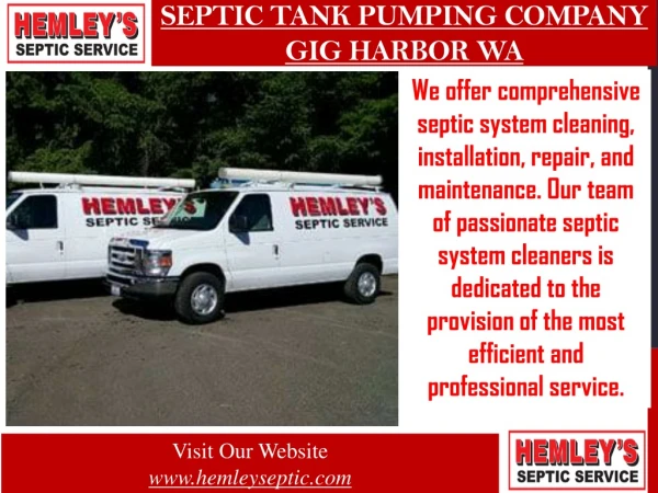 Septic Tank Pumping Company Gig Harbor Wa