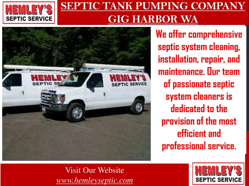 septic tank pumping company gig harbor wa