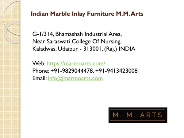 Indian Marble Inlay Furniture M.M. Arts