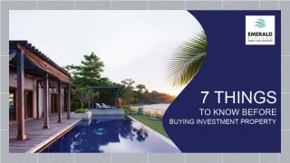 Ethinfra - 7 Things to Know Before Buying Investment Property - slide 1