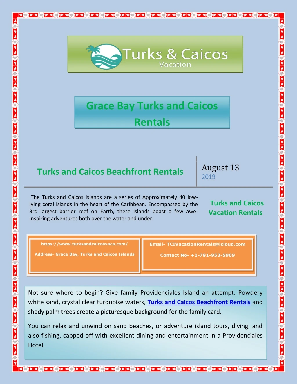 grace bay turks and caicos rentals