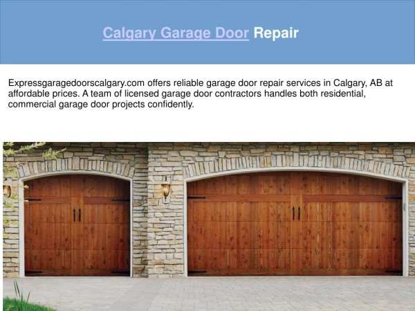 Calgary Garage Door Repair