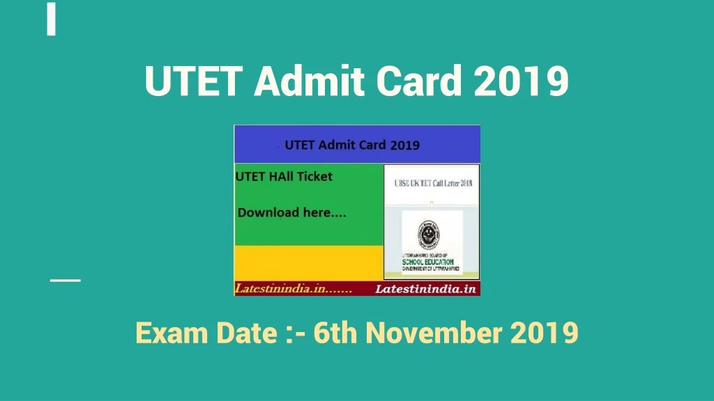 utet admit card 2019